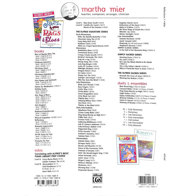 Reflections 1 - 7 elementary piano solos in romantic style