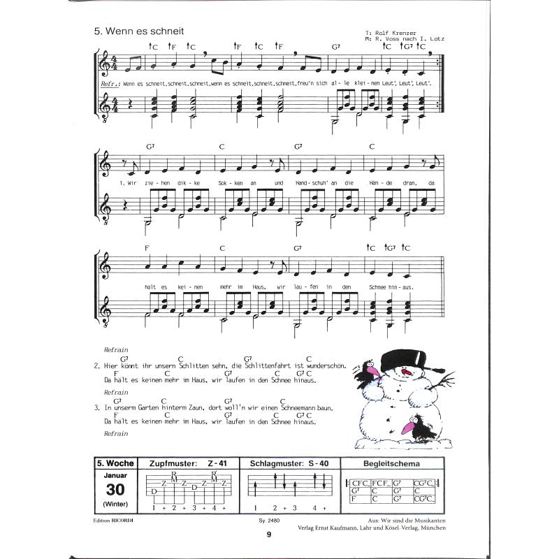 Musikalischer Wochenkalender