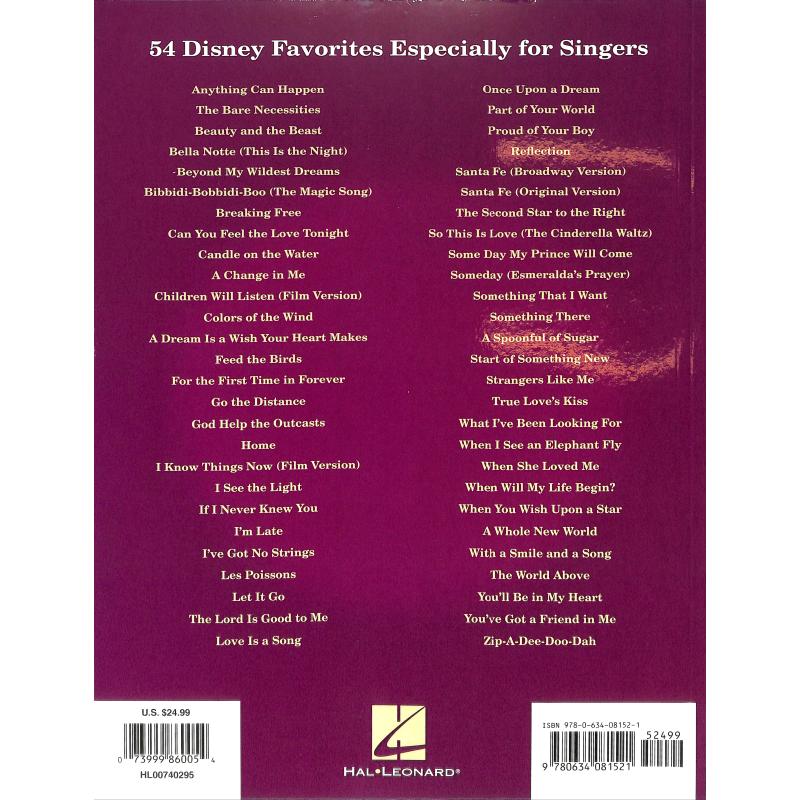Disney songs for singers
