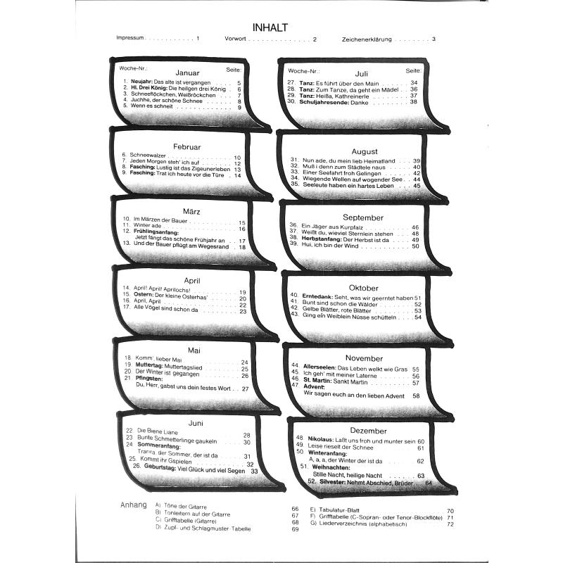 Musikalischer Wochenkalender