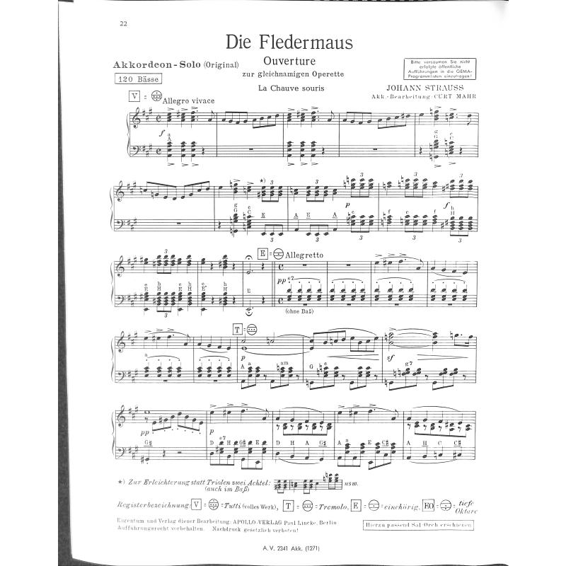 Bekannte Ouvertüren 1