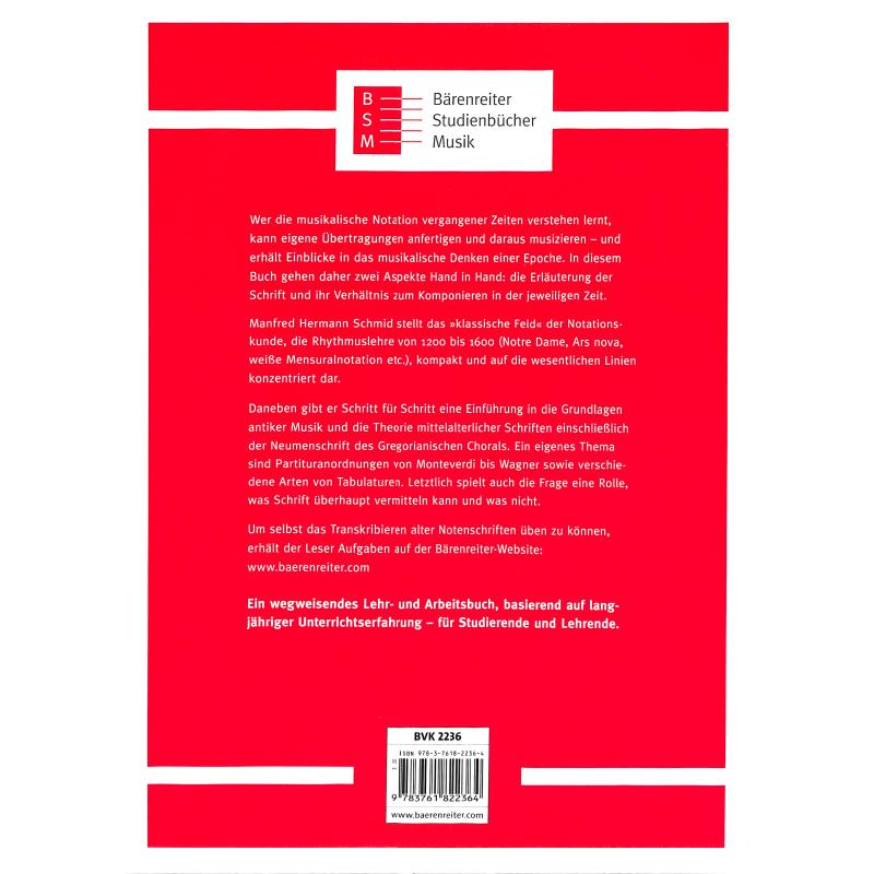Notationskunde | Schrift und Komposition 900-1900