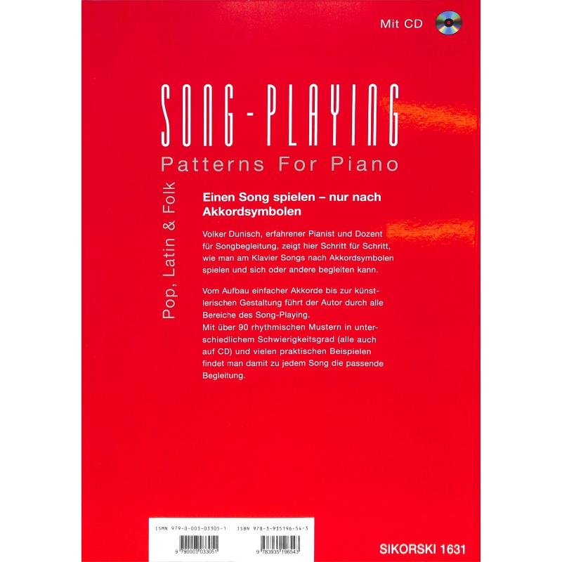 Song playing - patterns for piano