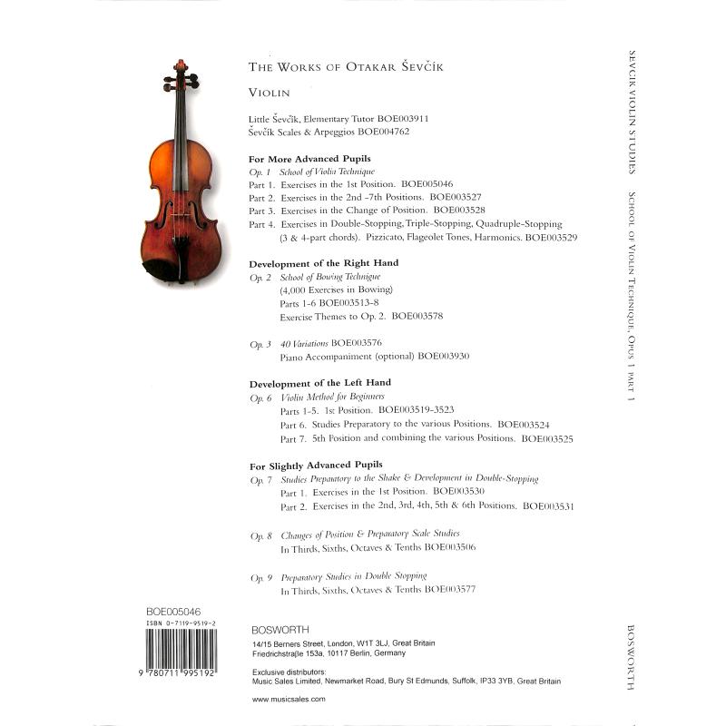 Schule der Violintechnik op 1/1