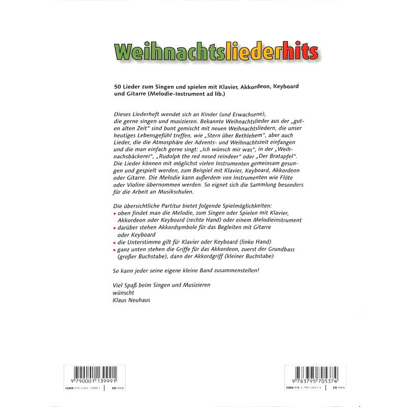Weihnachtsliederhits | 50 Lieder zum Singen + Spielen