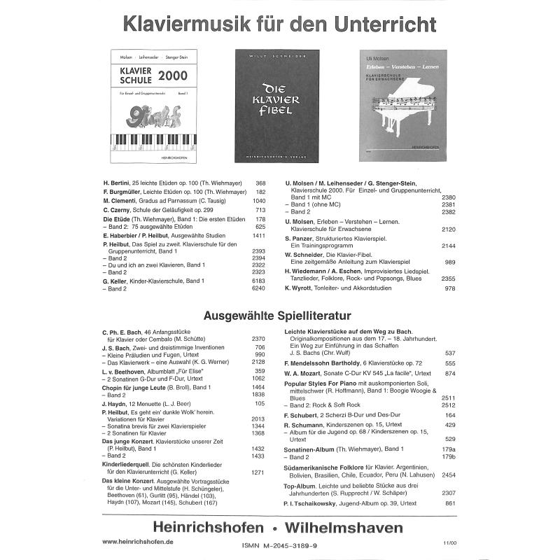 Die ersten Etüden am Klavier
