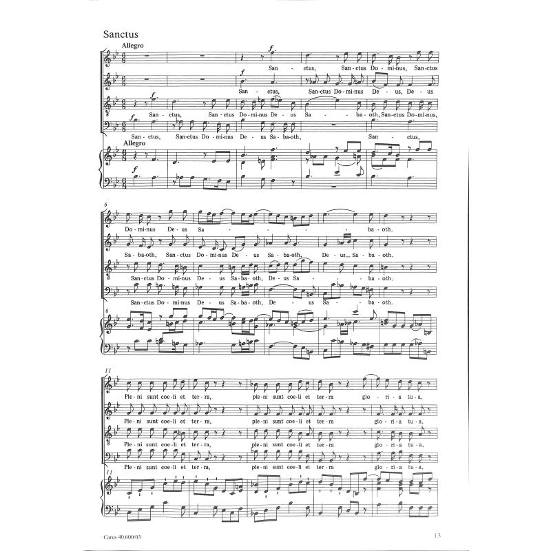 Missa brevis B-Dur Sancti Johannis de deo Hob 22/7