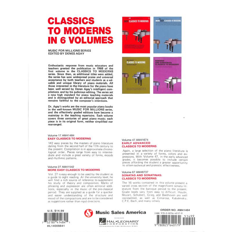 Easy classics to moderns