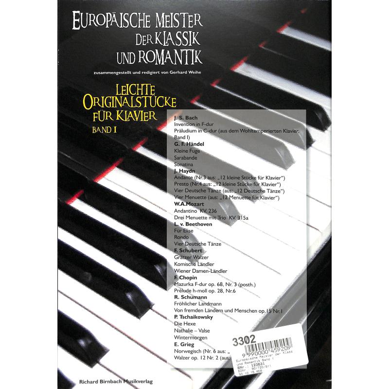 Europäische Meister der Klassik und Romantik 1