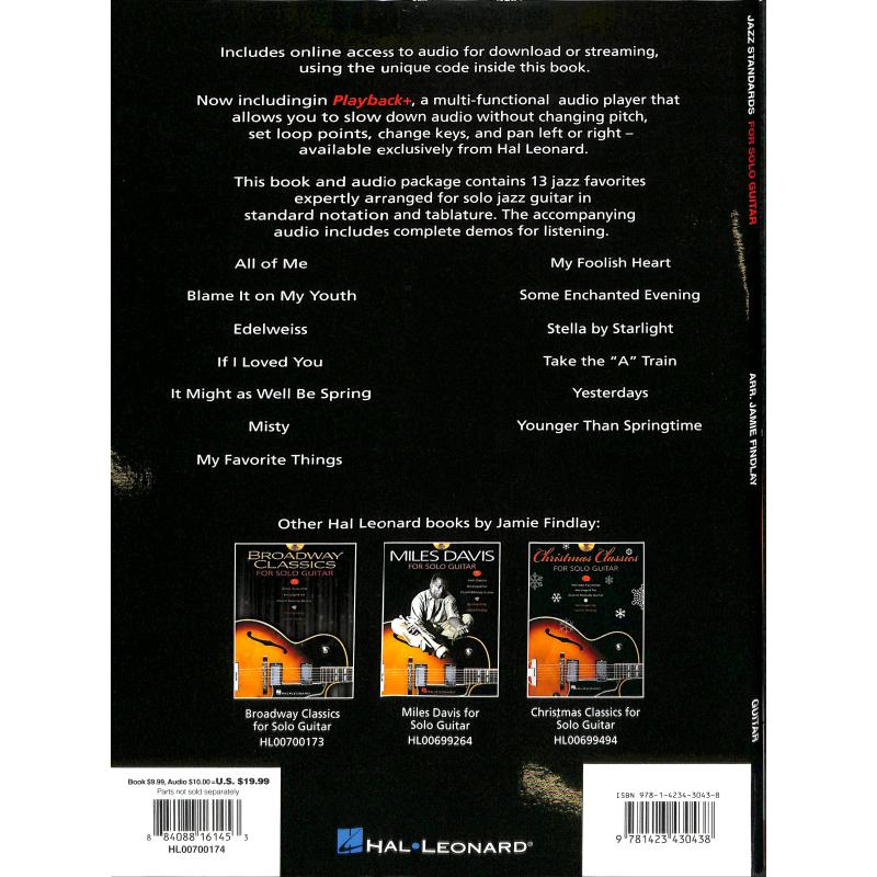 Jazz standards for solo guitar