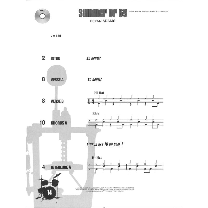 Drum along 1 - 10 classic Rock songs