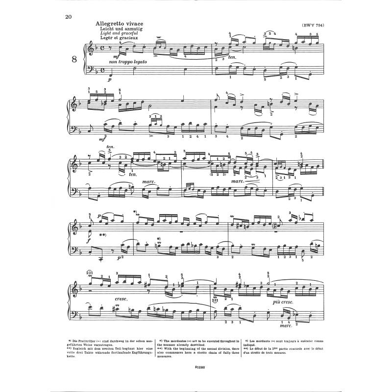 Dreistimmige Inventionen (Sinfonien) BWV 787-801