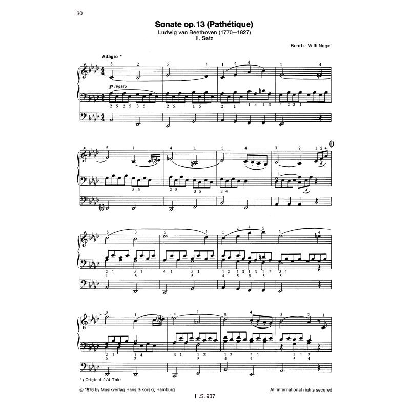 Sätze berühmter Sonaten für Klavier
