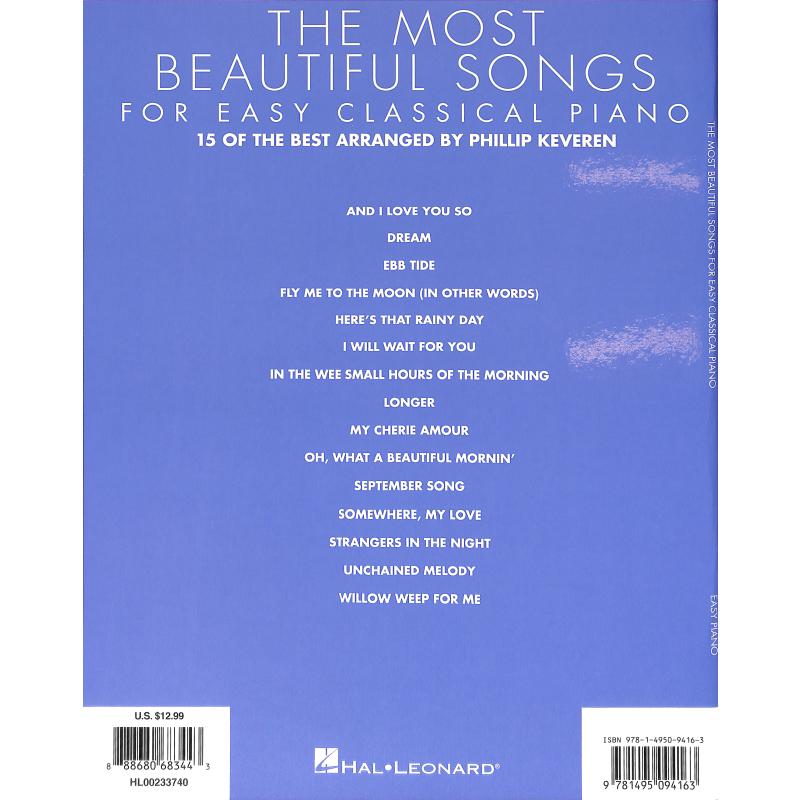 The most beautiful songs for easy classical piano