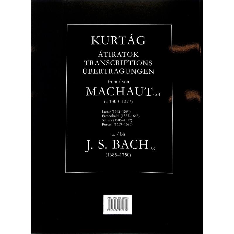 Transcriptions from Machaut to Bach