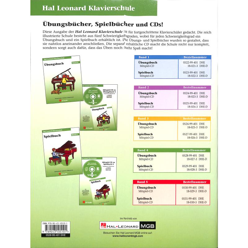 Übungsbuch 4 Hal Leonard Klavi