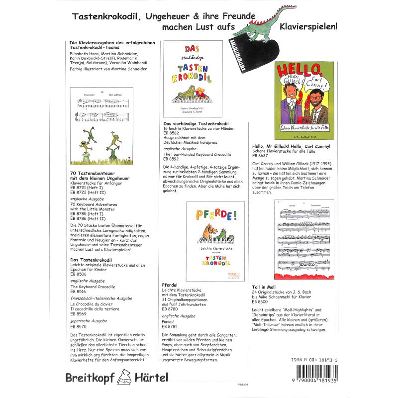 Pferde - leichte Klavierstücke mit dem Tastenkrokodil