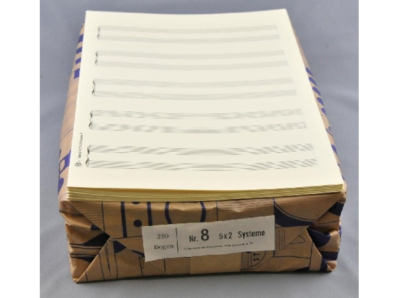 5 Bogen Notenpapier A4 hoch