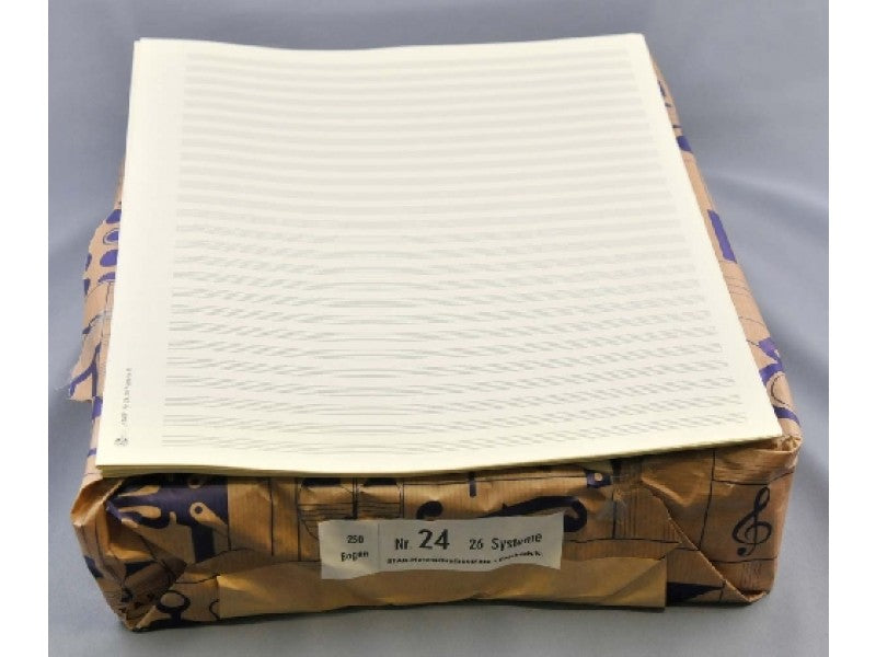 5 Bogen Notenpapier Quart hoch