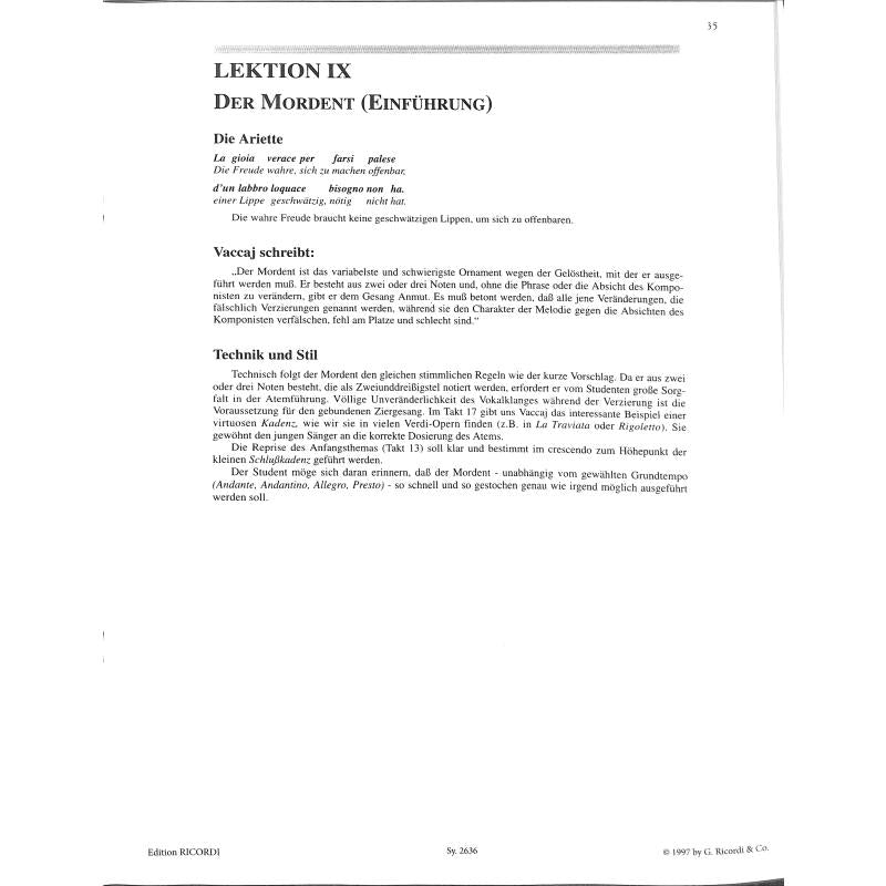 Praktische Schule des italienischen Gesangs