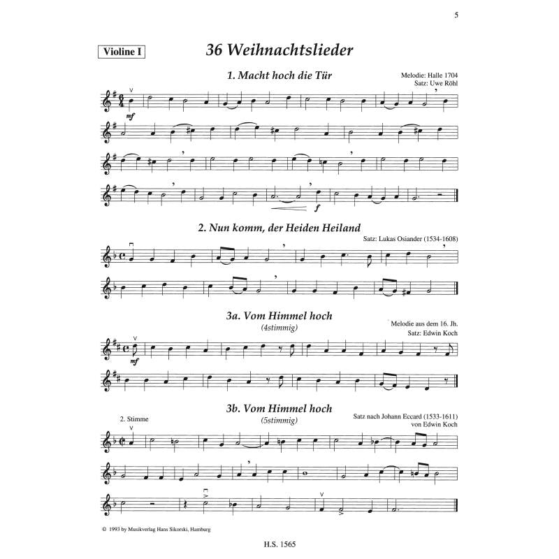 36 Weihnachtslieder