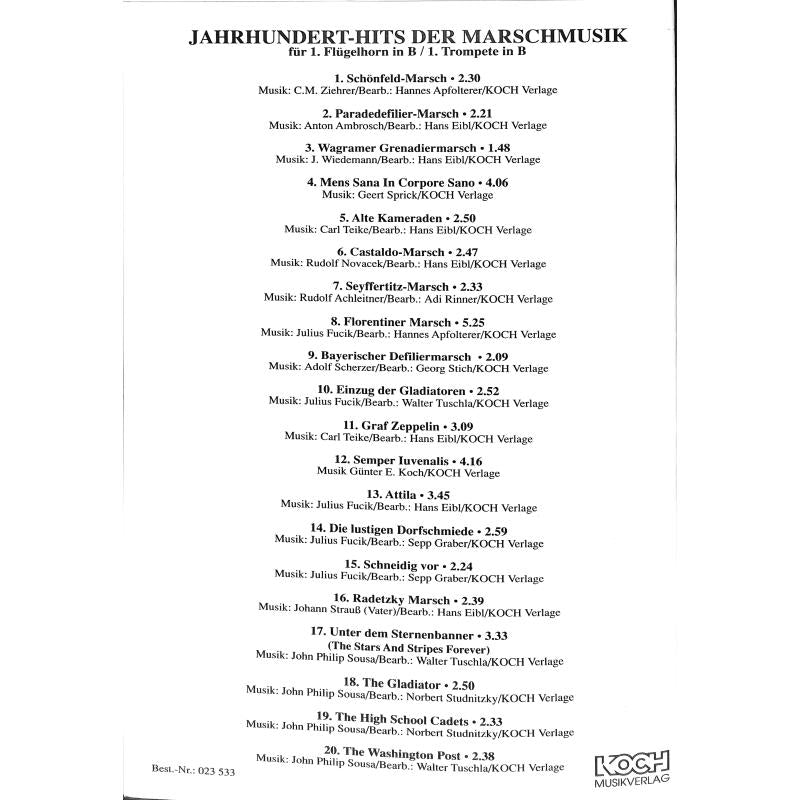 Jahrhunderthits der Marschmusik