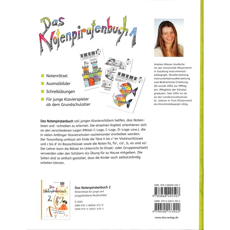 Das Notenpiratenbuch 1 | Notenrätsel für junge Klavierspiele