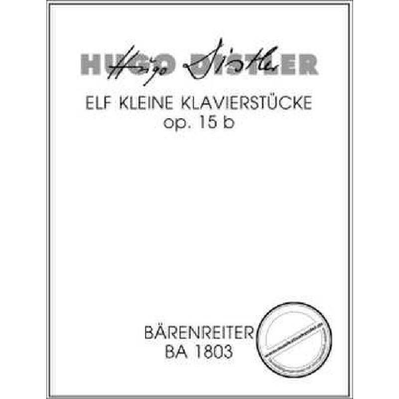 11 kleine Klavierstücke für die Jugend
