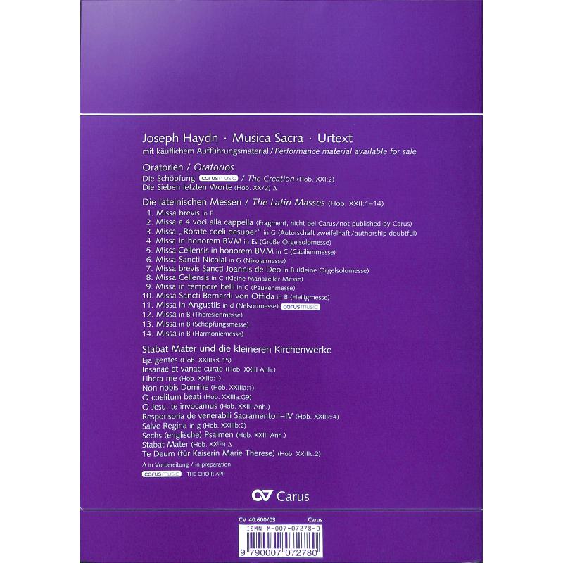 Missa brevis B-Dur Sancti Johannis de deo Hob 22/7