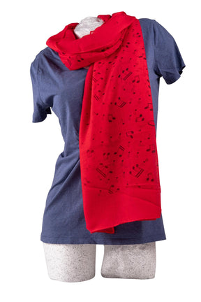 Schal NOTEN rot