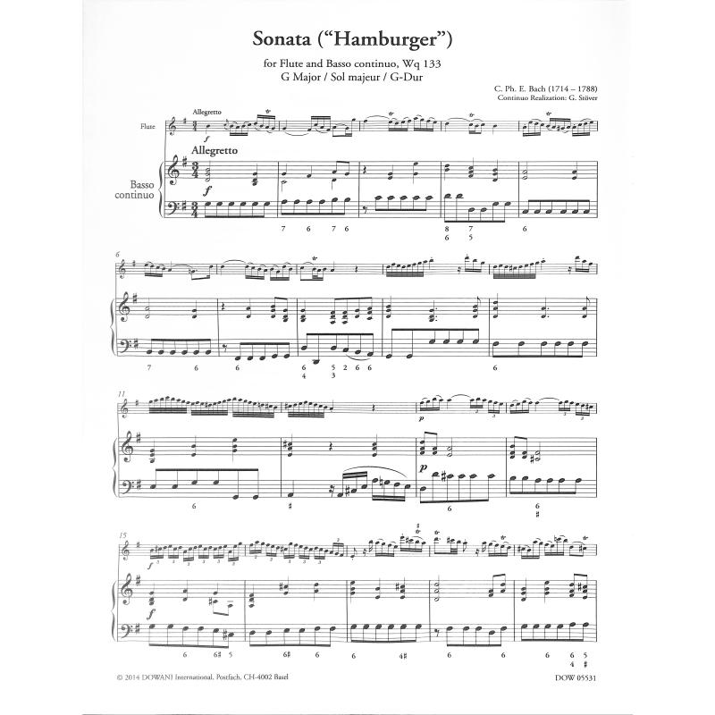 Hamburger Sonate G-Dur WQ 133