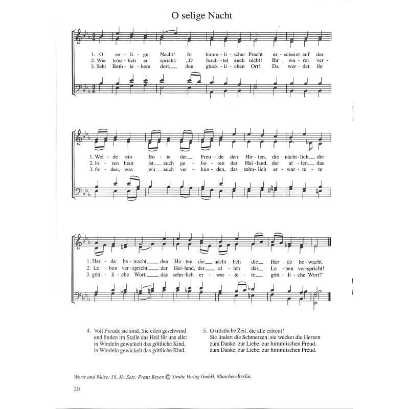 Heiligste Nacht - 24 Weihnachtslieder für gemischten Chor