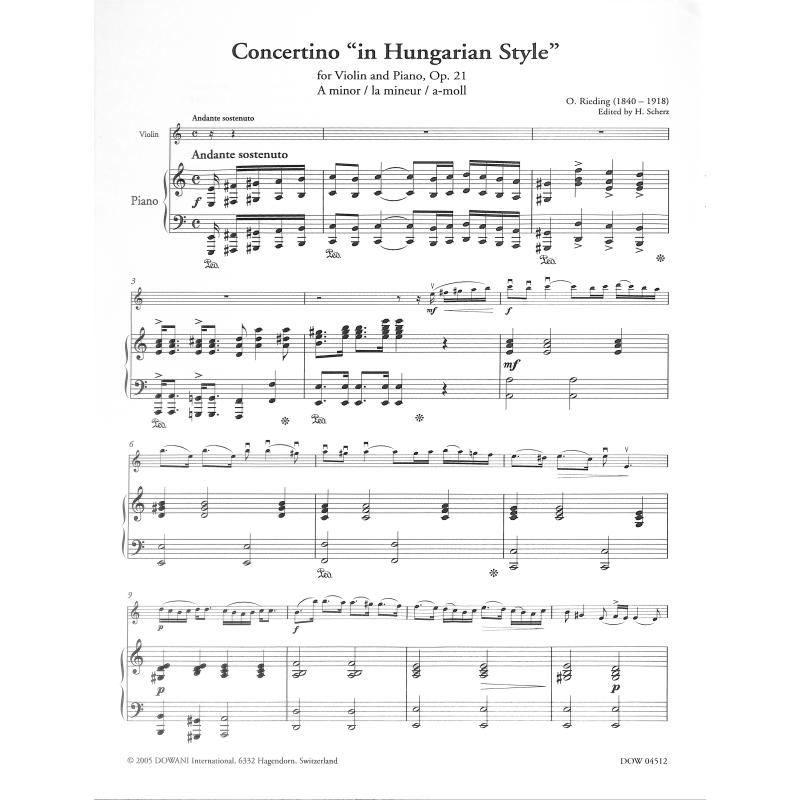 Concertino in ungarischer Weise a-moll op 21