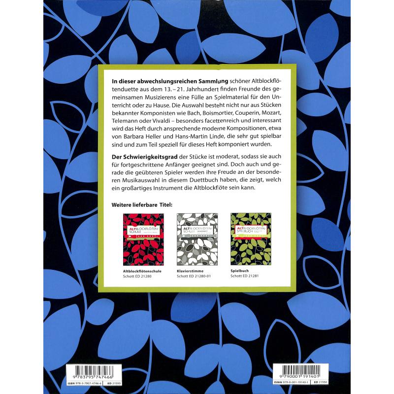 Altblockflöten Duettbuch