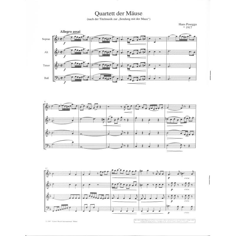 Quartett der Mäuse nach der Titelmelodie