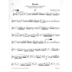 Rondo D-Dur KV Anh 184 + Andante C-Dur KV 315