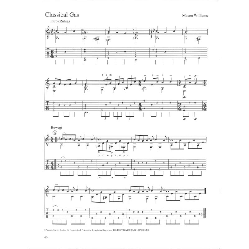 Pop Hits für klassische Gitarre