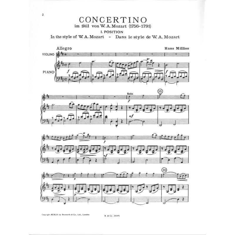 Concertino D-Dur im Stil von Mozart