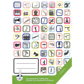 Notenheft A4 hoch 20 Seiten Umweltpapier