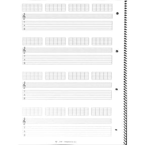 Notenblock Collegeblock für Gitarre Tabulatur 100 Seiten