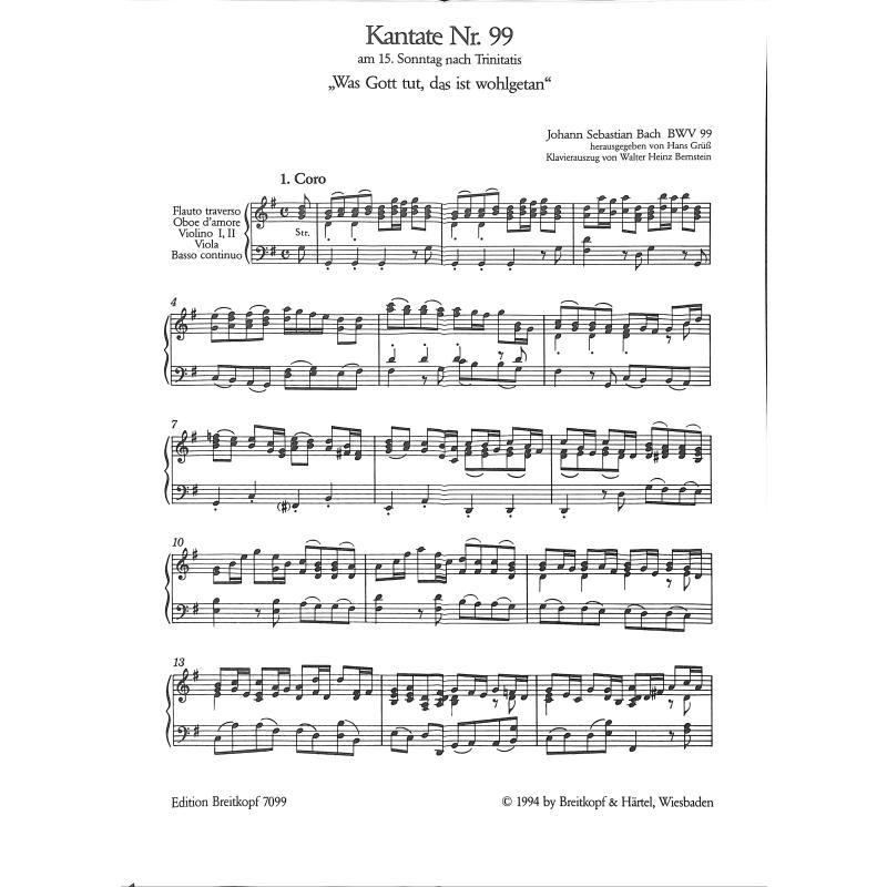 Kantate 99 was Gott tut das ist wohlgetan BWV 99