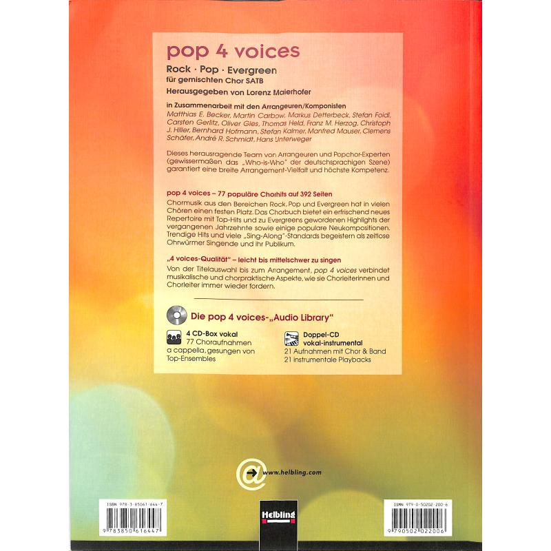 Pop 4 Voices - Rock Pop Evergreens