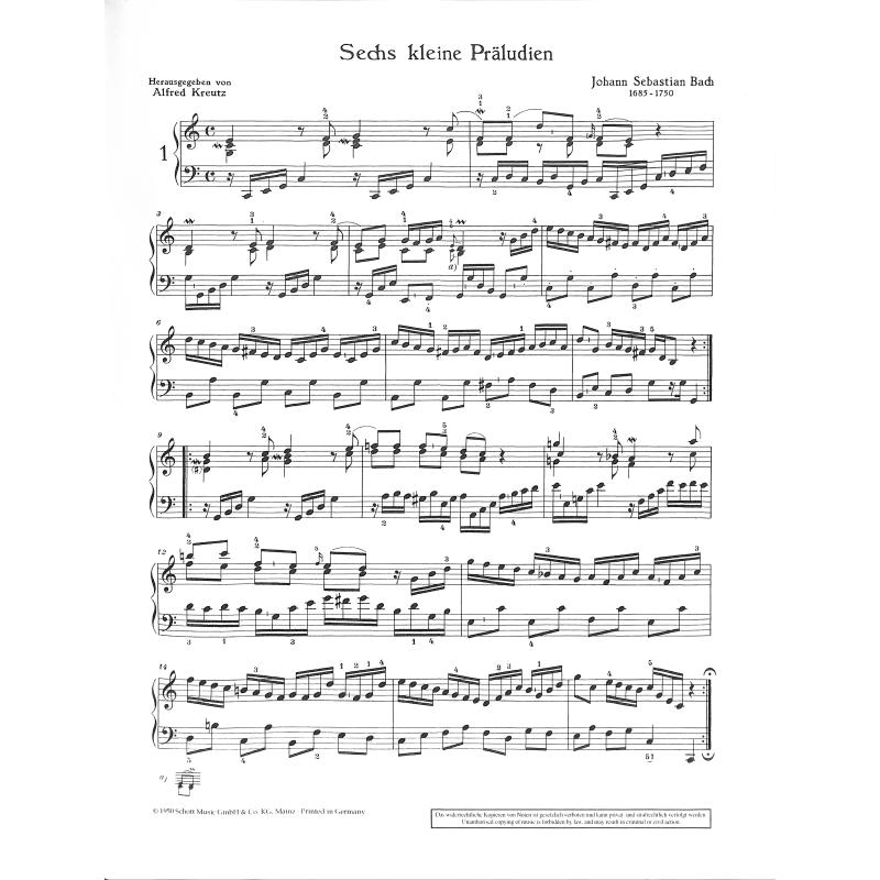6 kleine Präludien (BWV 933 - 938)