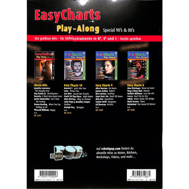 Easy charts play along - special 90's + 00's