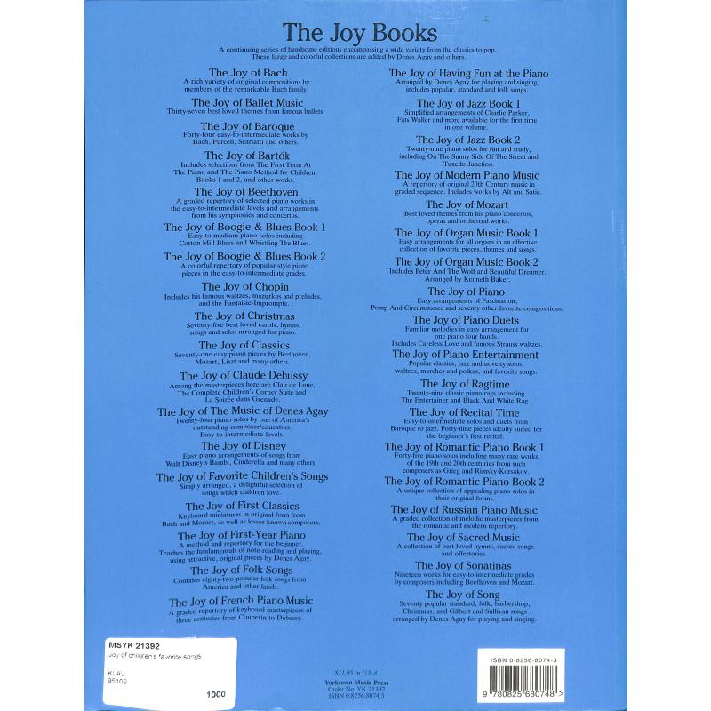 Joy of children's favorite songs