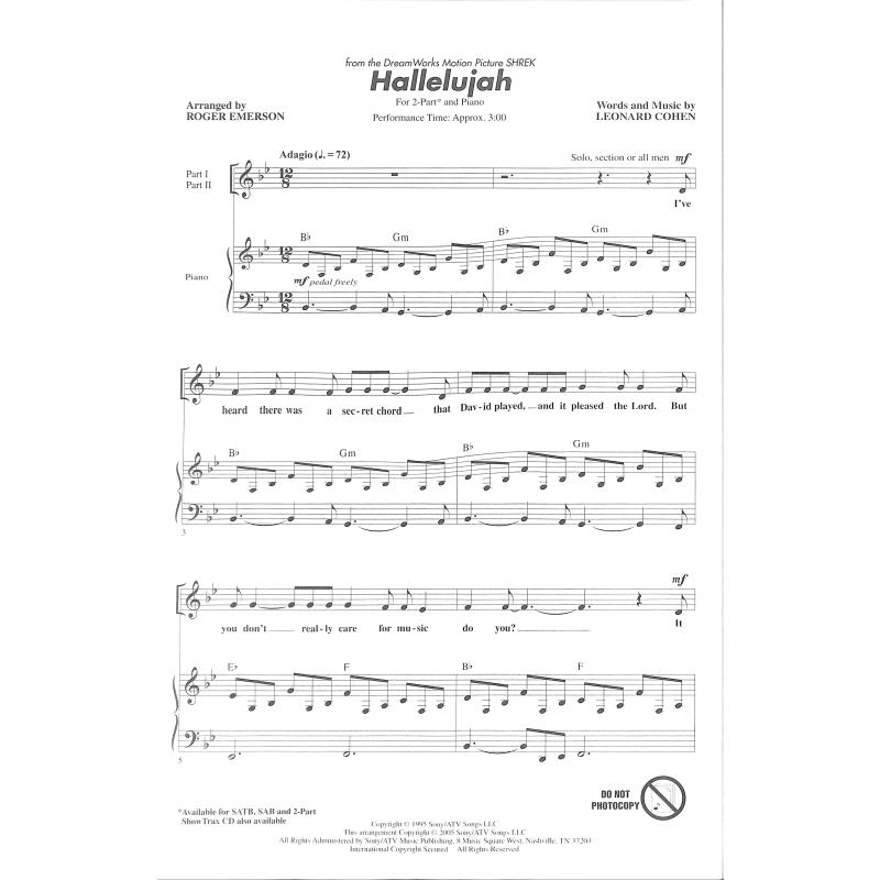 Hallelujah (aus Shrek)