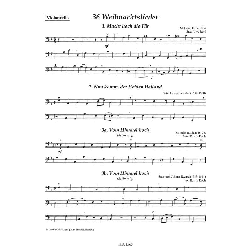 36 Weihnachtslieder