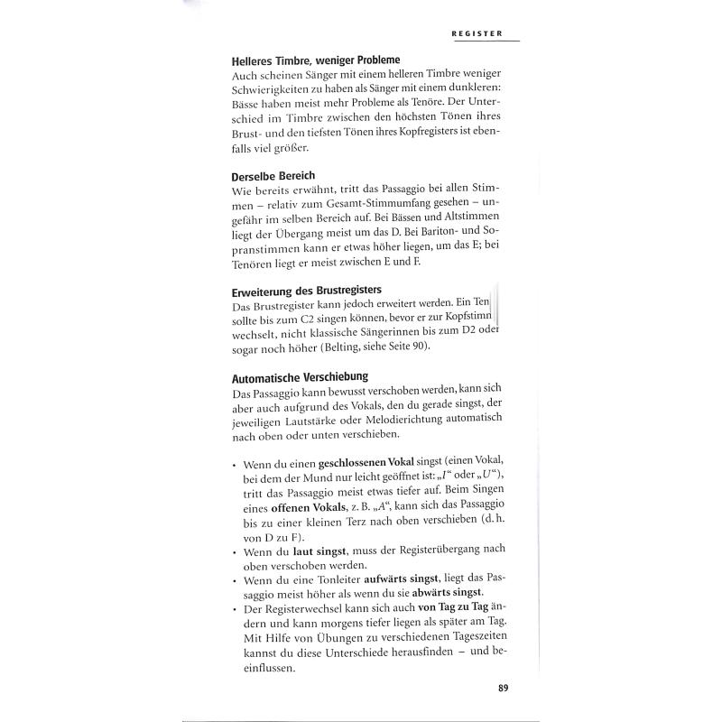 Pocket Info - Gesang