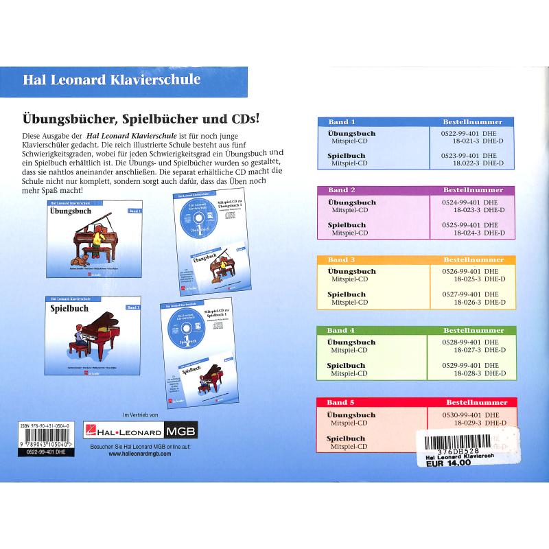 Übungsbuch 1 Hal Leonard Klavi