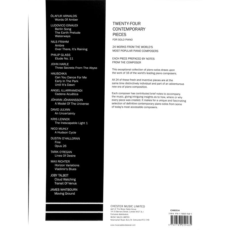 24 contemporary pieces